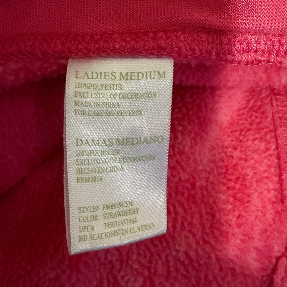 Green Tea Medium Ladies Zip-Up Hoodie Pink- Size Medium - Picture 4 of 4